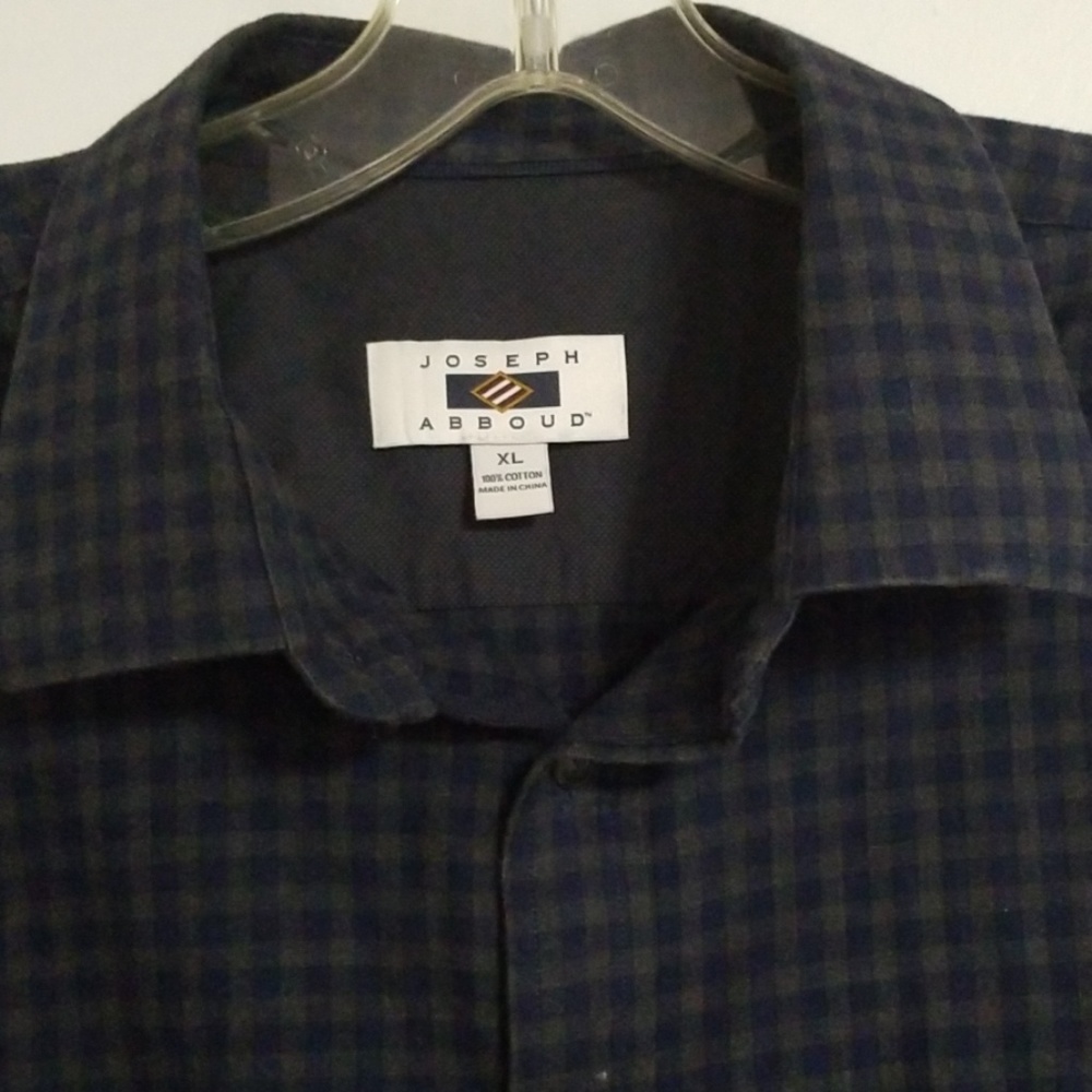 Joseph Abboud Navy/Forest Green Check Casual Shirt